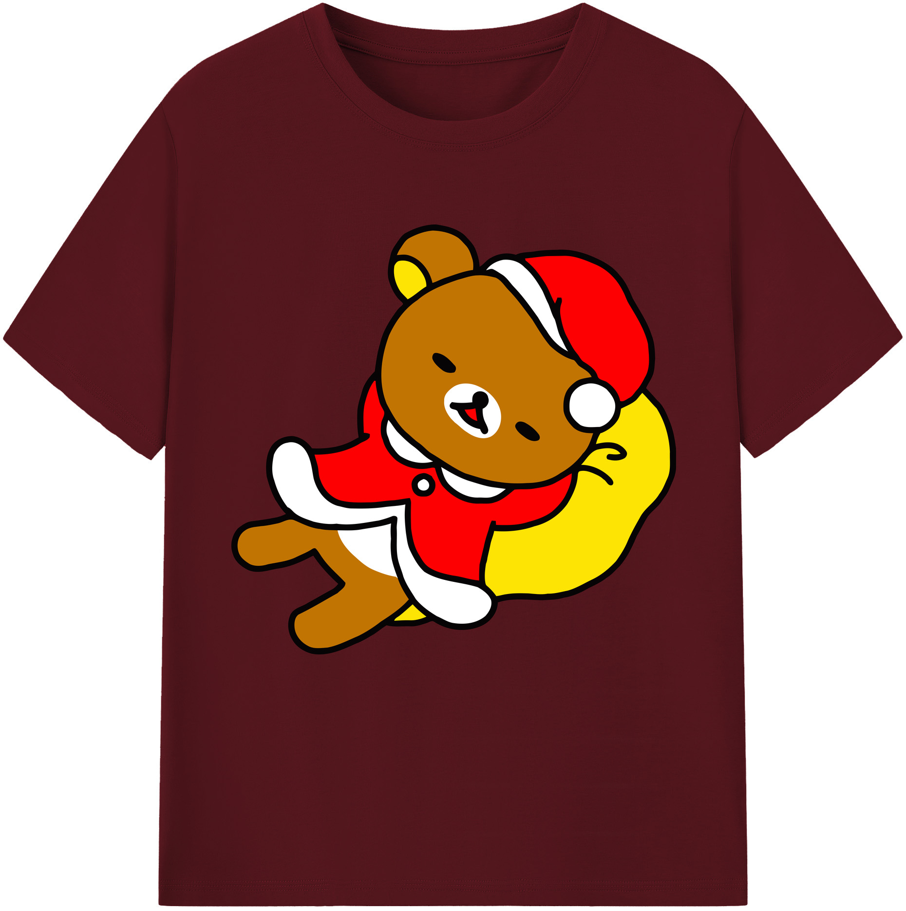 （画像用） リラックマ リラックマ キイロイトリ Rilakkuma Korilakkuma Kiiroitori 綿100％半袖Tシャツ（フロントプリント）